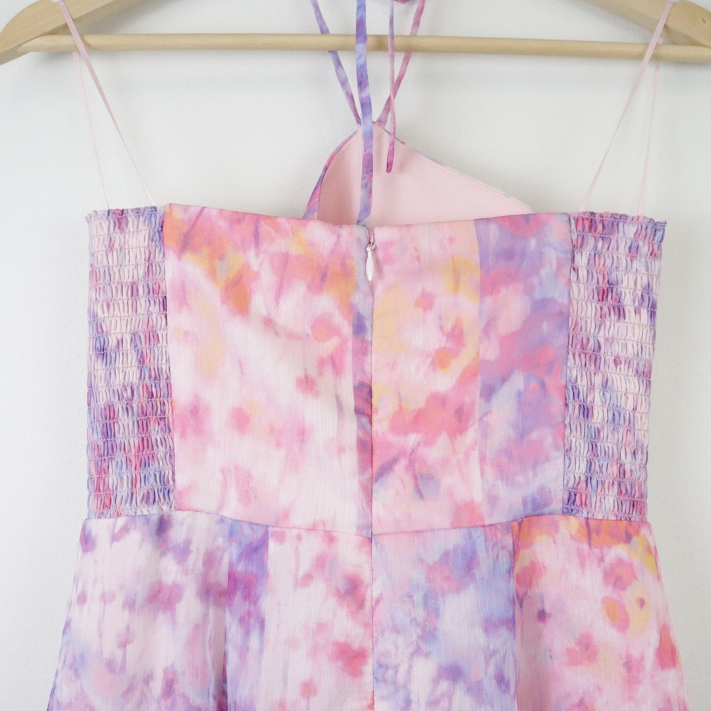 Amanda Uprichard x REVOLVE Carlina Dress Small Cotton Candy Pink Halter Maxi - Picture 5 of 10